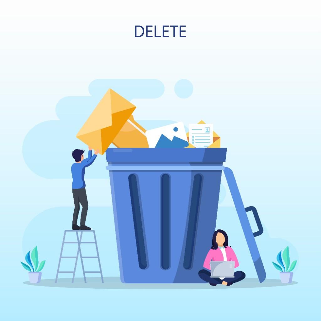 Illustration showing secure data deletion